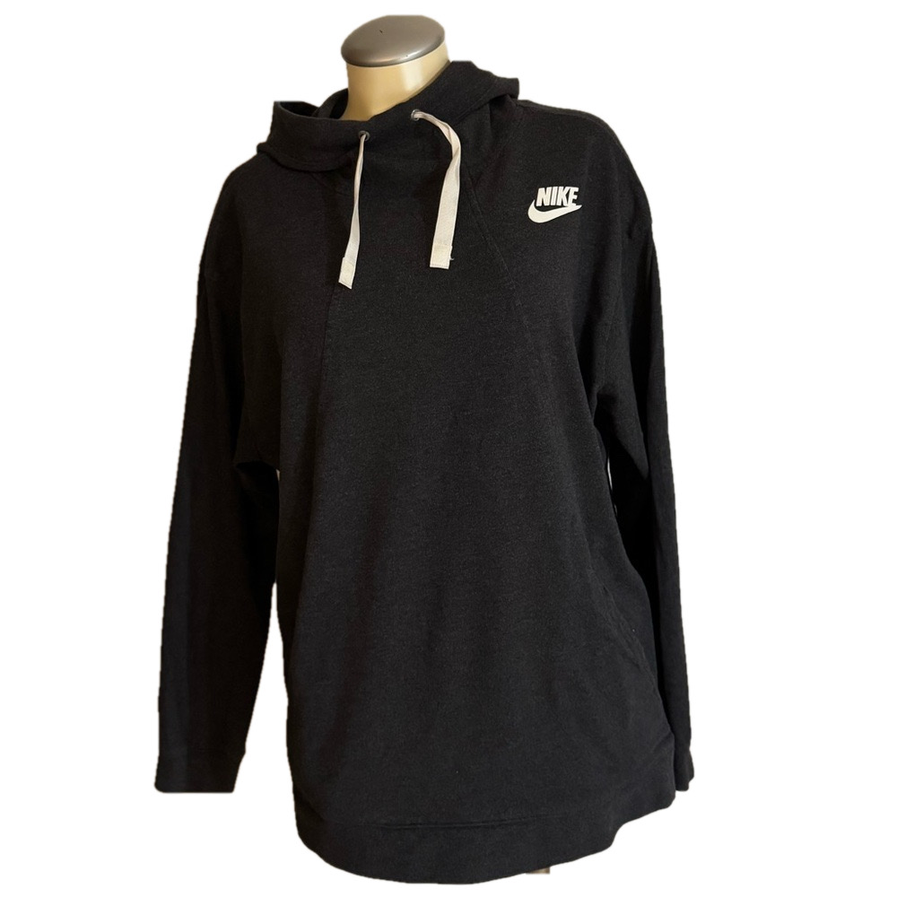 Nike Woman Lady Hoodie Size XL Oversized Dark Grey Sweatshirt Activewear Sporty